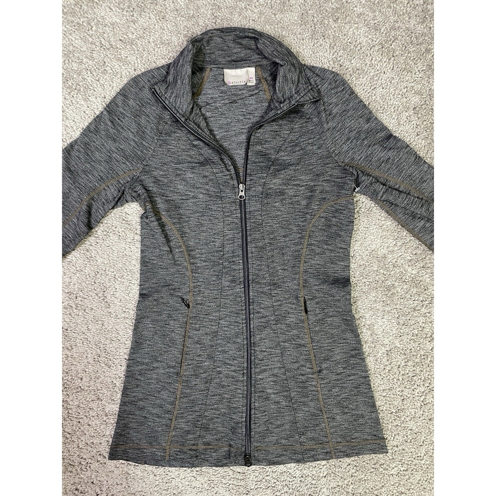 Athleta Cya Hope Jacket Size XS FULL ZIP Athletic Golf Yoga Workout HEATHER GRAY - Picture 4 of 12